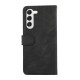 For Samsung Galaxy S23 5G ABEEL Color Block Magnetic RFID Leather Phone Case(Black-Green)