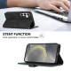 For Samsung Galaxy S23 5G ABEEL Color Block Magnetic RFID Leather Phone Case(Black-Green)