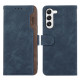 For Samsung Galaxy S23 5G ABEEL Color Block Magnetic RFID Leather Phone Case(Blue-Brown)