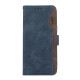 For Samsung Galaxy S23 5G ABEEL Color Block Magnetic RFID Leather Phone Case(Blue-Brown)