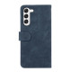 For Samsung Galaxy S23 5G ABEEL Color Block Magnetic RFID Leather Phone Case(Blue-Brown)