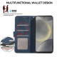 For Samsung Galaxy S23 5G ABEEL Color Block Magnetic RFID Leather Phone Case(Blue-Brown)