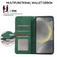 For Samsung Galaxy S23 5G ABEEL Color Block Magnetic RFID Leather Phone Case(Green-Black)