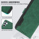 For Samsung Galaxy S23 5G ABEEL Color Block Magnetic RFID Leather Phone Case(Green-Black)