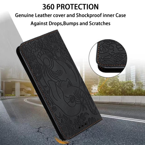 For Samsung Galaxy S24+ 5G Retro Elephant Embossed Leather Phone Case(Black)