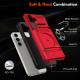 For Samsung Galaxy S24+ 5G TPU+PC Shockproof Card Phone Case with Metal Ring Holder(Red)