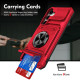 For Samsung Galaxy S24+ 5G TPU+PC Shockproof Card Phone Case with Metal Ring Holder(Red)