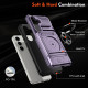 For Samsung Galaxy S24+ 5G TPU+PC Shockproof Card Phone Case with Metal Ring Holder(Purple)