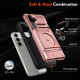 For Samsung Galaxy S24+ 5G TPU+PC Shockproof Card Phone Case with Metal Ring Holder(Rose Gold)