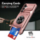 For Samsung Galaxy S24+ 5G TPU+PC Shockproof Card Phone Case with Metal Ring Holder(Rose Gold)