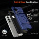 For Samsung Galaxy S24+ 5G TPU+PC Shockproof Card Phone Case with Metal Ring Holder(Blue)