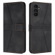 For Samsung Galaxy S24+ 5G Triangle Solid Color Leather Phone Case(Black)