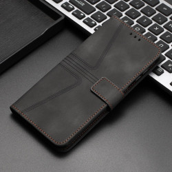 For Samsung Galaxy S24+ 5G Triangle Solid Color Leather Phone Case(Black)