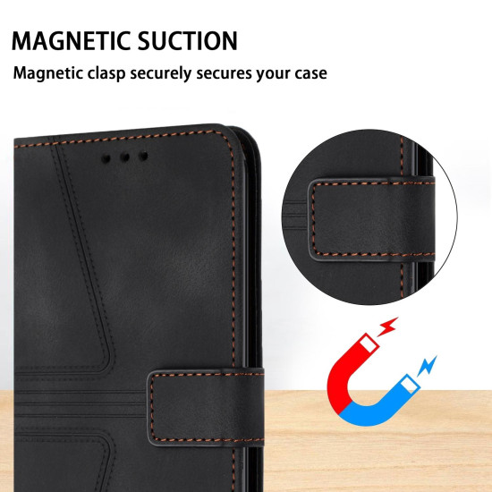 For Samsung Galaxy S24+ 5G Triangle Solid Color Leather Phone Case(Black)