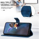 For Samsung Galaxy S24+ 5G Triangle Solid Color Leather Phone Case(Blue)