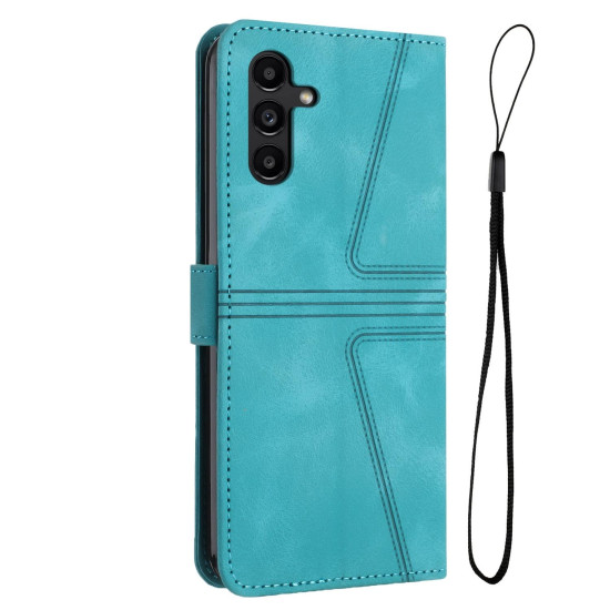 For Samsung Galaxy S24+ 5G Triangle Solid Color Leather Phone Case(Green)