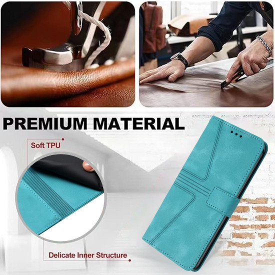 For Samsung Galaxy S24+ 5G Triangle Solid Color Leather Phone Case(Green)