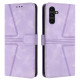 For Samsung Galaxy S24+ 5G Triangle Solid Color Leather Phone Case(Purple)