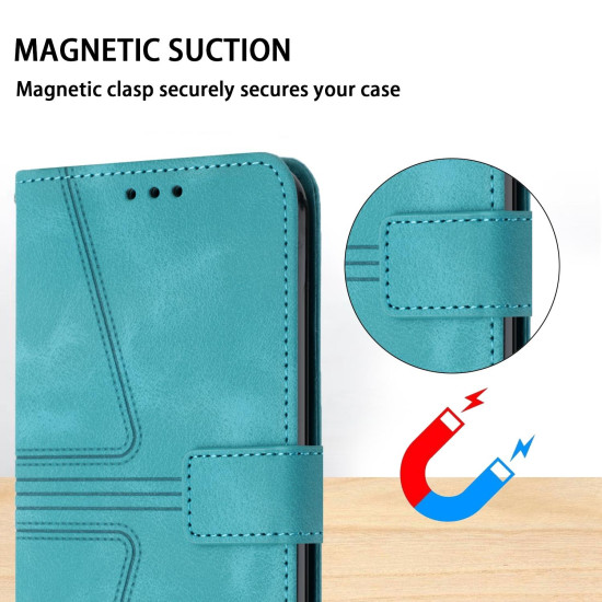 For Samsung Galaxy S23+ 5G Triangle Solid Color Leather Phone Case(Green)
