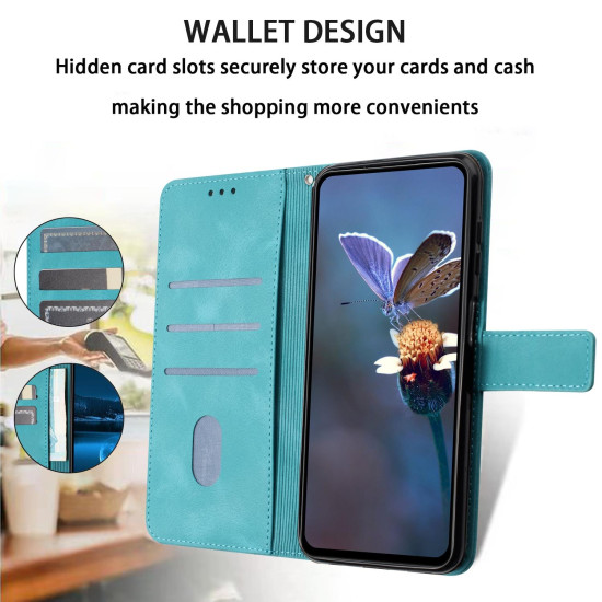 For Samsung Galaxy S23+ 5G Triangle Solid Color Leather Phone Case(Green)