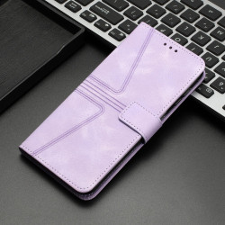 For Samsung Galaxy S23+ 5G Triangle Solid Color Leather Phone Case(Purple)