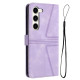 For Samsung Galaxy S23+ 5G Triangle Solid Color Leather Phone Case(Purple)