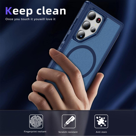 For Samsung Galaxy S24+ 5G Guard Magsafe Magnetic Frosted Phone Case(Royal Blue)