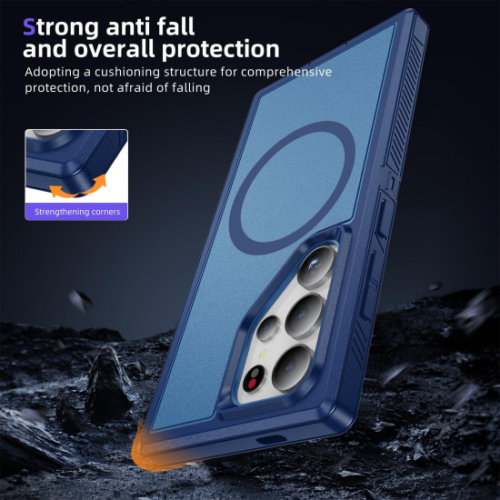 For Samsung Galaxy S24+ 5G Guard Magsafe Magnetic Frosted Phone Case(Royal Blue)