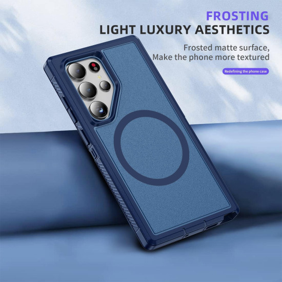 For Samsung Galaxy S24+ 5G Guard Magsafe Magnetic Frosted Phone Case(Royal Blue)