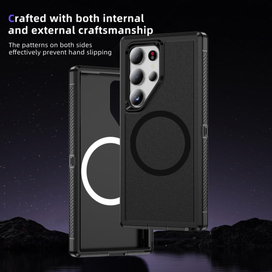 For Samsung Galaxy S24+ 5G Guard Magsafe Magnetic Frosted Phone Case(Black)