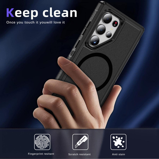 For Samsung Galaxy S24+ 5G Guard Magsafe Magnetic Frosted Phone Case(Black)