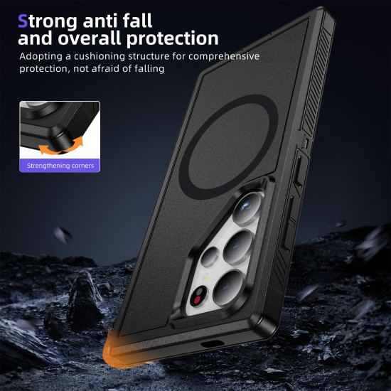 For Samsung Galaxy S24+ 5G Guard Magsafe Magnetic Frosted Phone Case(Black)