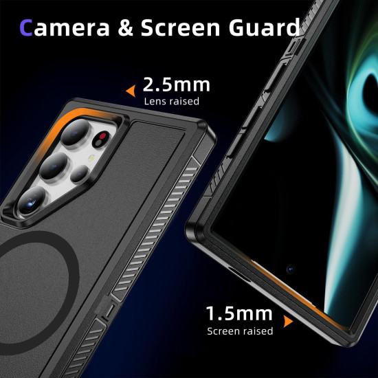 For Samsung Galaxy S24+ 5G Guard Magsafe Magnetic Frosted Phone Case(Black)