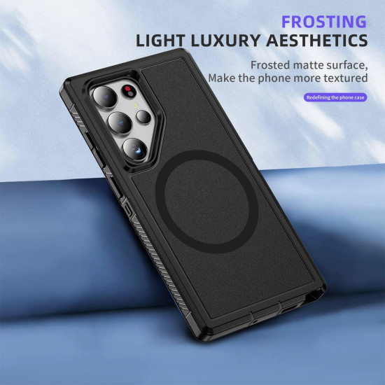 For Samsung Galaxy S24+ 5G Guard Magsafe Magnetic Frosted Phone Case(Black)