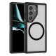 For Samsung Galaxy S24+ 5G Guard Magsafe Magnetic Frosted Phone Case(Black+Transparent)