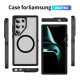 For Samsung Galaxy S24+ 5G Guard Magsafe Magnetic Frosted Phone Case(Black+Transparent)