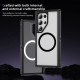 For Samsung Galaxy S24+ 5G Guard Magsafe Magnetic Frosted Phone Case(Black+Transparent)
