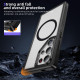 For Samsung Galaxy S24+ 5G Guard Magsafe Magnetic Frosted Phone Case(Black+Transparent)