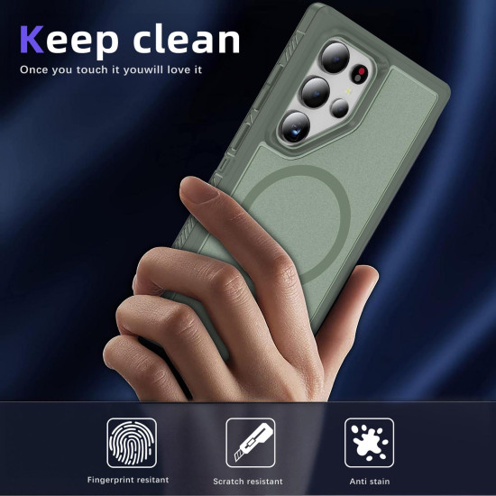 For Samsung Galaxy S24+ 5G Guard Magsafe Magnetic Frosted Phone Case(Green)