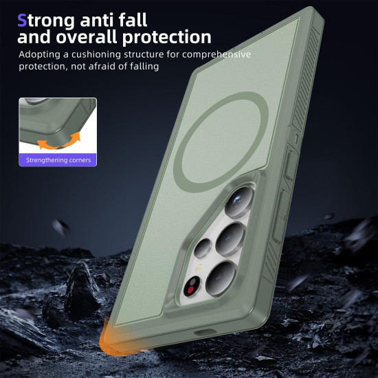 For Samsung Galaxy S24+ 5G Guard Magsafe Magnetic Frosted Phone Case(Green)