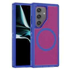 For Samsung Galaxy S24+ 5G Guard Magsafe Magnetic Frosted Phone Case(Blue+Rose Red)