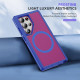 For Samsung Galaxy S24+ 5G Guard Magsafe Magnetic Frosted Phone Case(Blue+Rose Red)