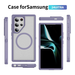 For Samsung Galaxy S24+ 5G Guard Magsafe Magnetic Frosted Phone Case(Light Purple)