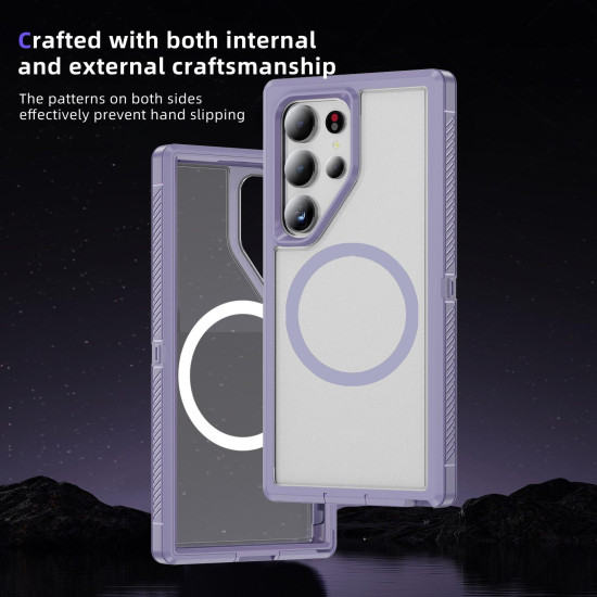 For Samsung Galaxy S24+ 5G Guard Magsafe Magnetic Frosted Phone Case(Light Purple)