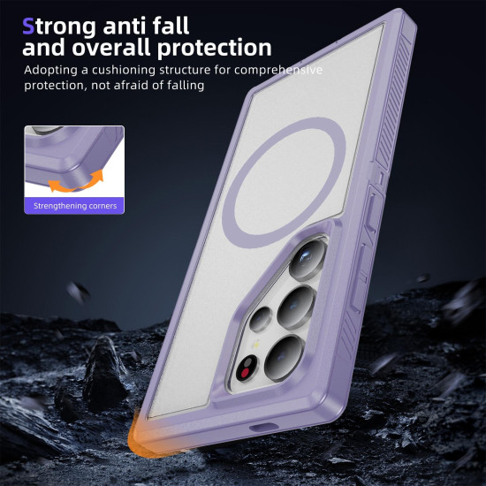 For Samsung Galaxy S24+ 5G Guard Magsafe Magnetic Frosted Phone Case(Light Purple)