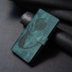 For Samsung Galaxy S24+ 5G Pen Heart Cat Embossed Leather Phone Case(Green)