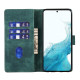 For Samsung Galaxy S24+ 5G Pen Heart Cat Embossed Leather Phone Case(Green)