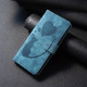For Samsung Galaxy S24+ 5G Pen Heart Cat Embossed Leather Phone Case(Blue)