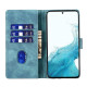 For Samsung Galaxy S24+ 5G Pen Heart Cat Embossed Leather Phone Case(Blue)