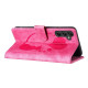 For Samsung Galaxy S24+ 5G Pen Heart Cat Embossed Leather Phone Case(Pink)